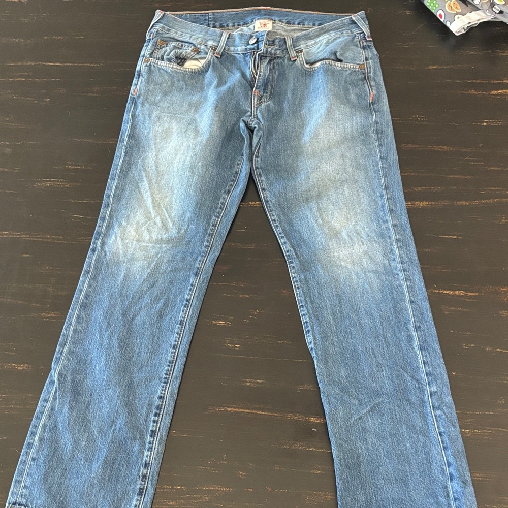True Religion Men's Straight Blue Jeans
